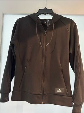 adidas Black Zip-Up Hooded Sweatshirt